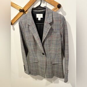Lewit plaid wool blend blazer